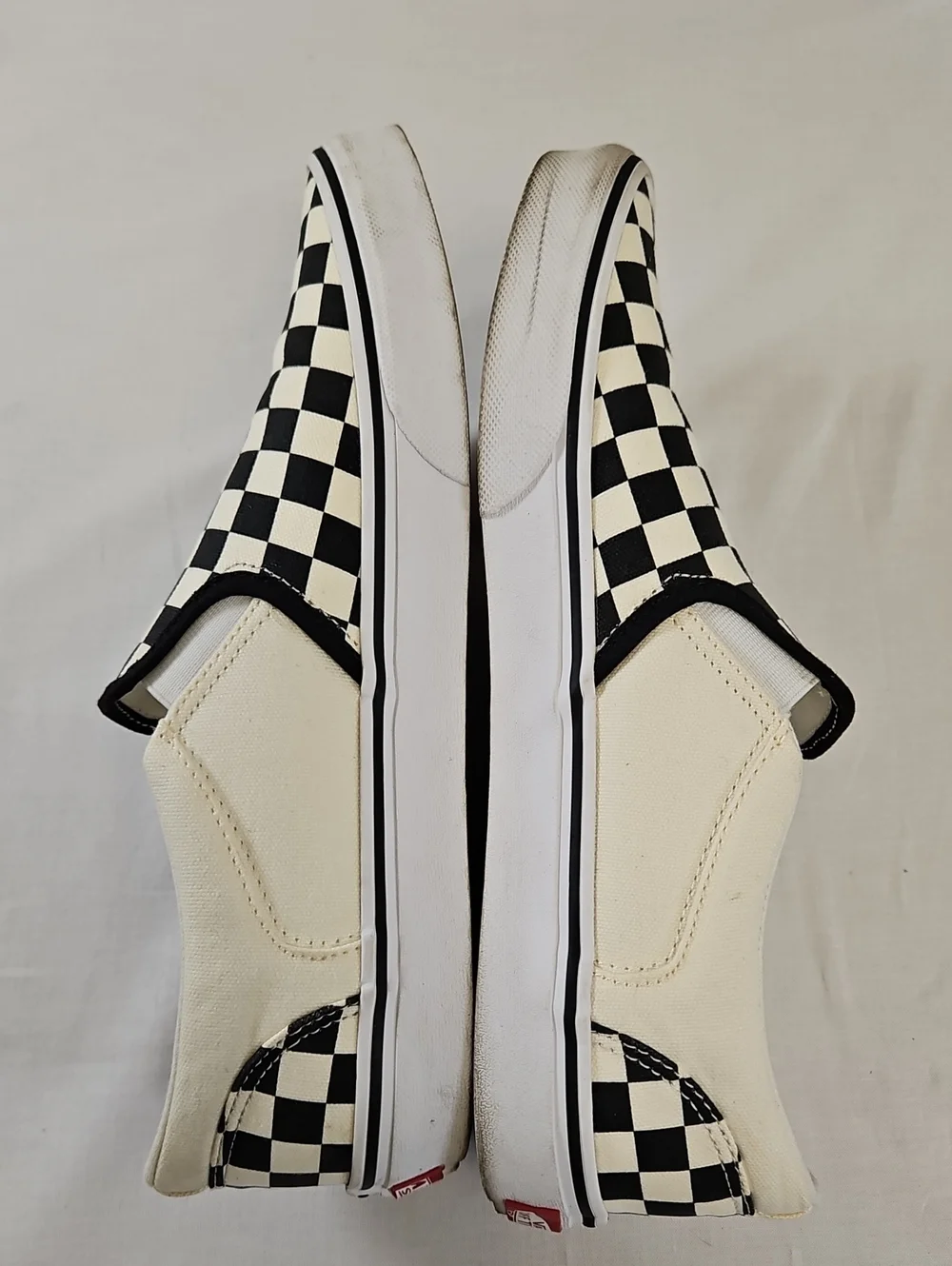 Vans Classic Slip-On Checkerboard Men’s Shoes - Black & White, Size 10